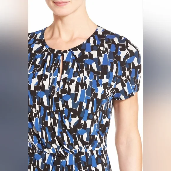 BOSS HUGO BOSS "Enedita" Mosaic Faux Wrap Dress | L - Picture 4 of 12